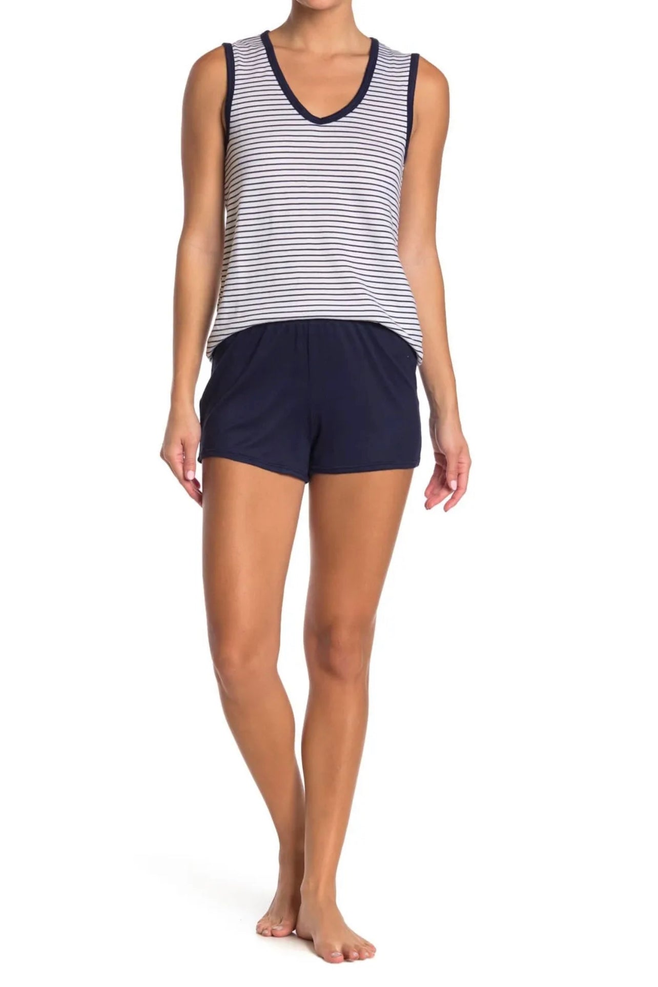 Nautica Womens 4 Piece Pajama Set Shirt, Tank Top, Short, Pant
