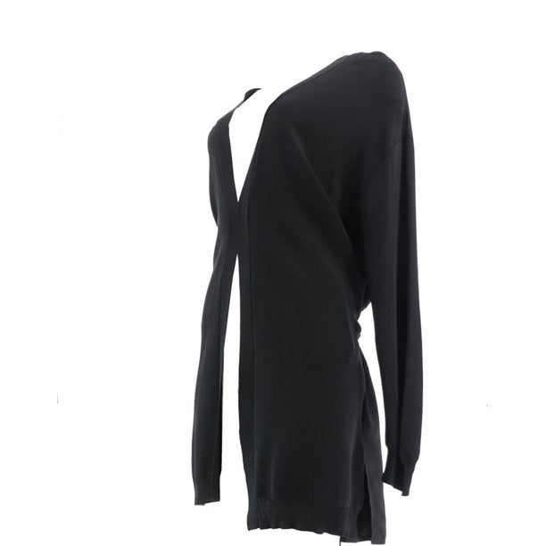 Truth + Style Mixed Media Sweater Knit Duster w/ Satin