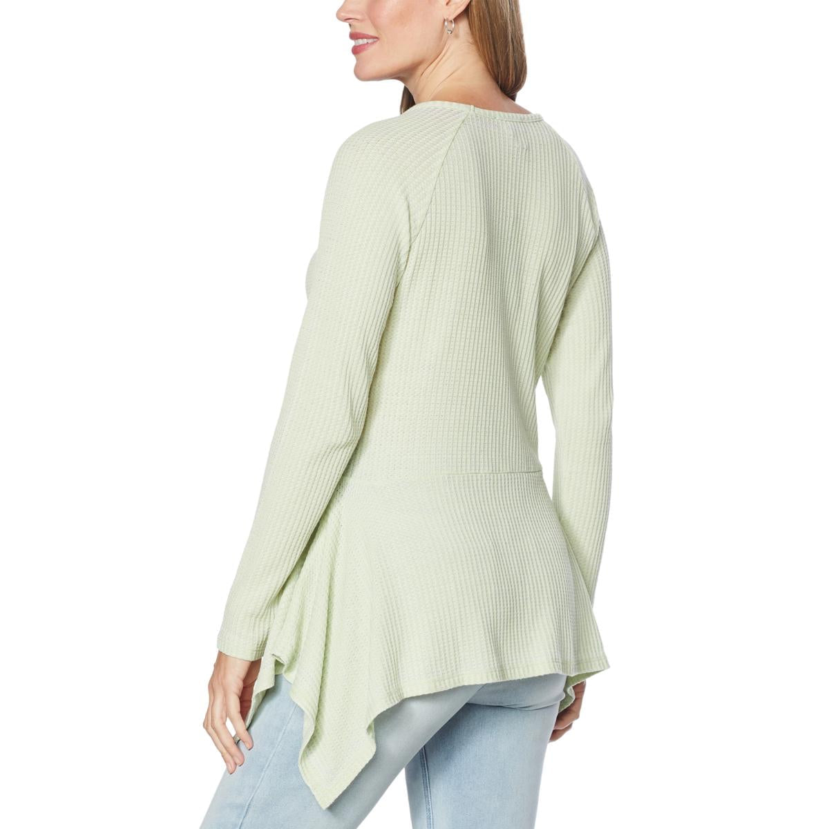 DG2 Diane Gilman Burnout Waffle Knit Sharkbite Top Women's 765297 Women’s