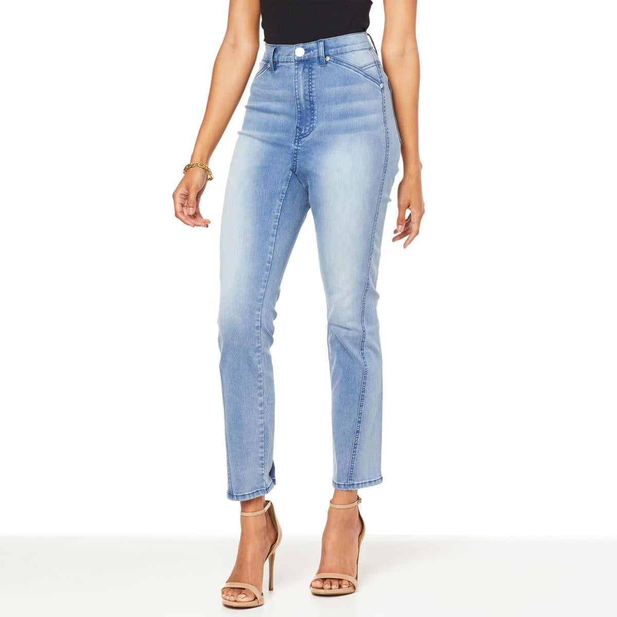 DG2 by Diane Gilman Women’s FLEXstretch Denim Seamed Straight Ankle Jean Women's -794-616