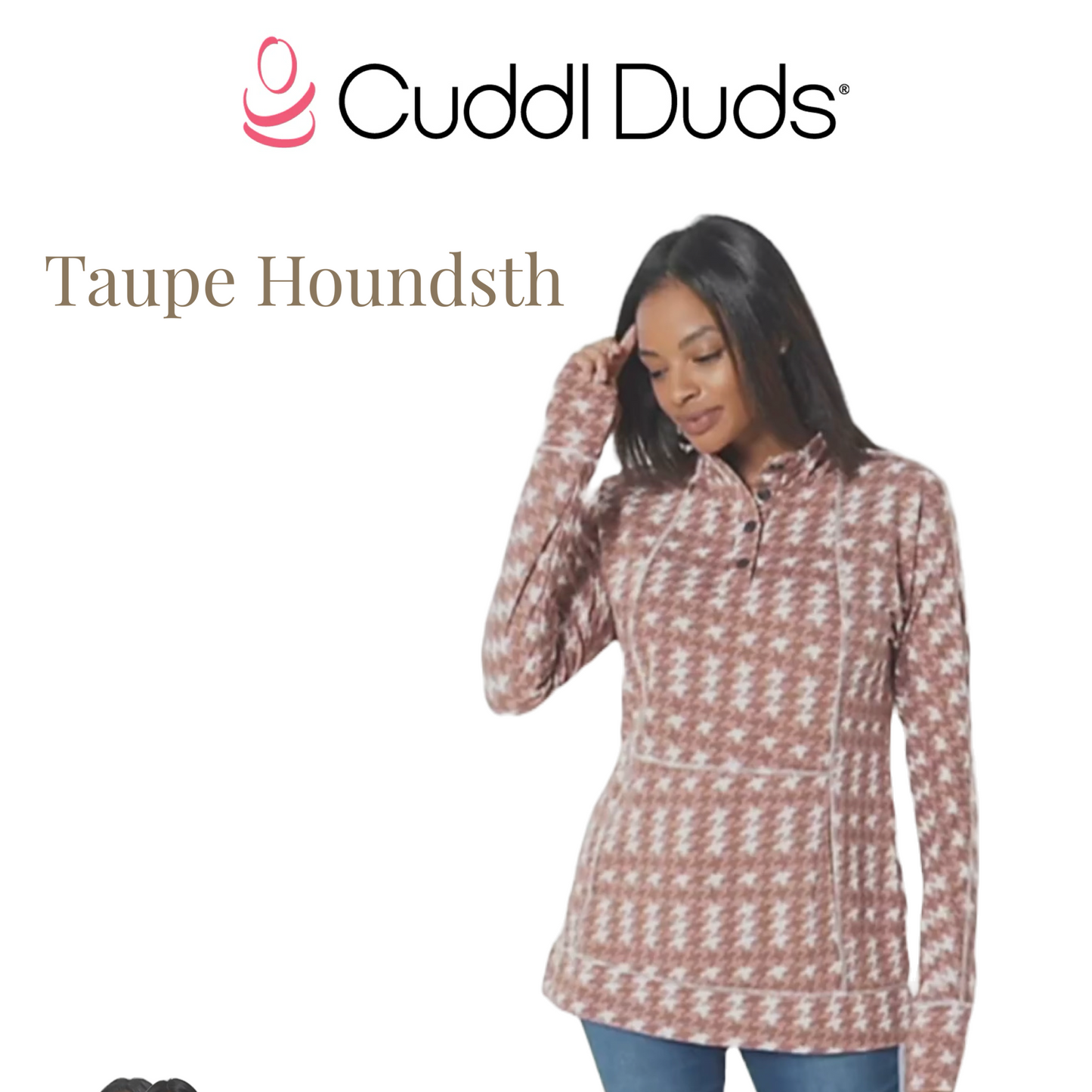 Cuddl Duds Comfortwear Mock Neck Henley Pullover
