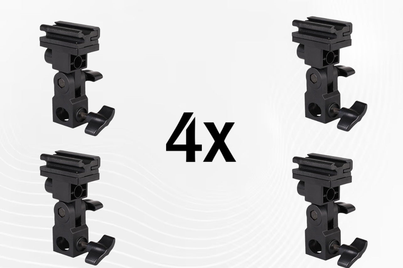 4X From Bracket Umbrella Holder Flash Hot Shoe Mount Adapter Light Stand