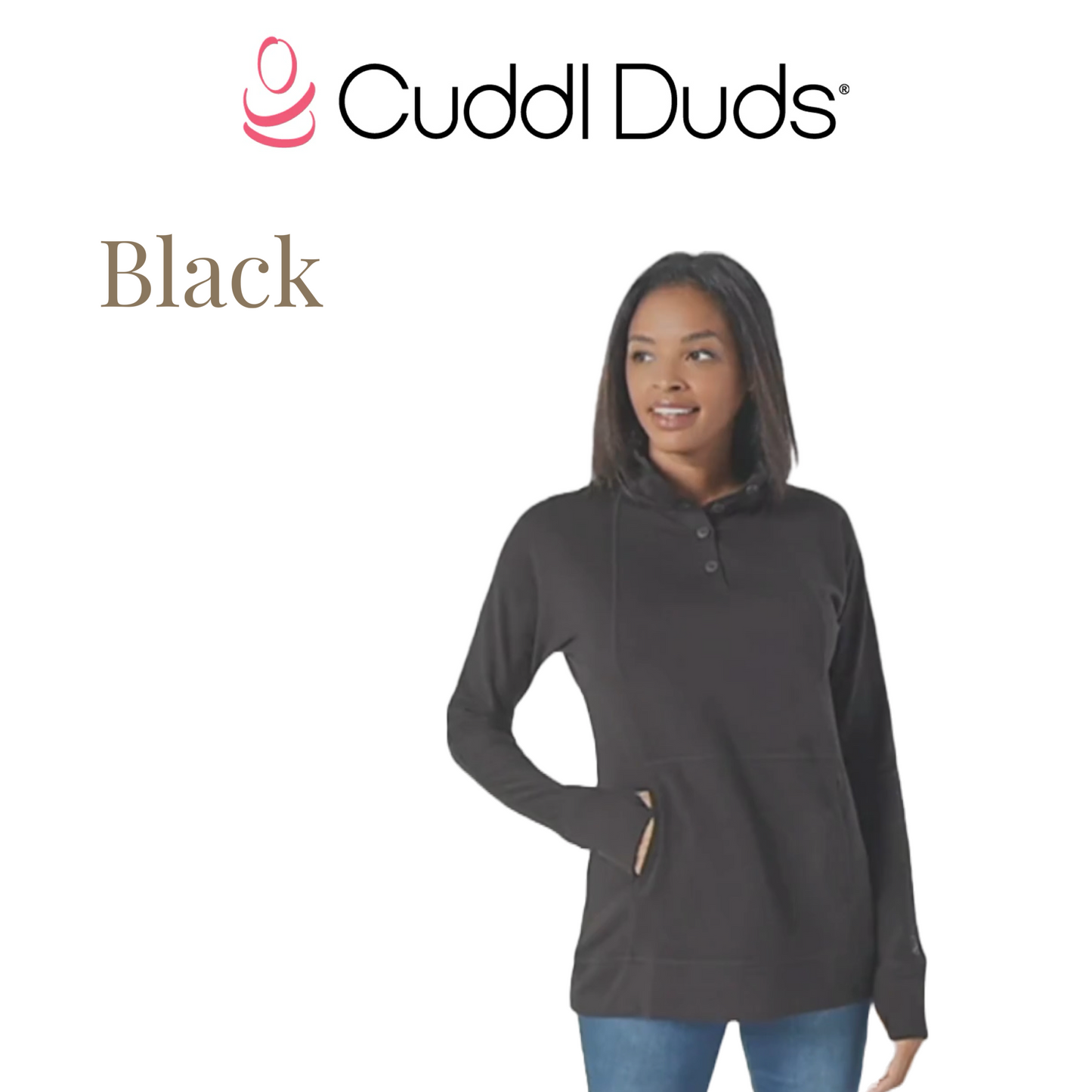Cuddl Duds Comfortwear Mock Neck Henley Pullover