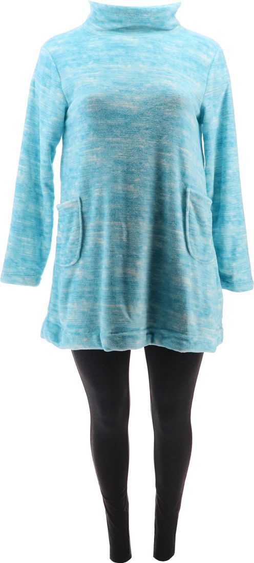 Stan Herman Women's Space Dye Plush Tunic Leggings Aqua