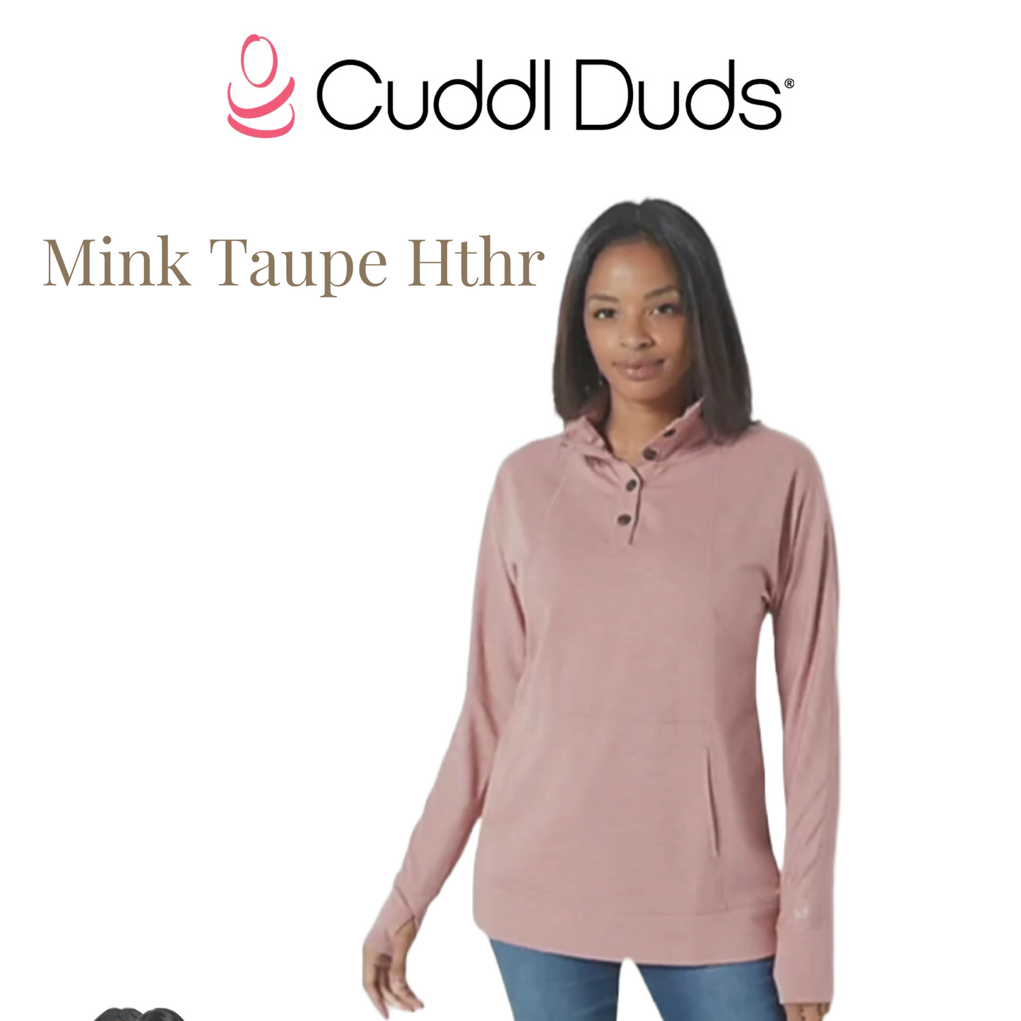 Cuddl Duds Comfortwear Mock Neck Henley Pullover