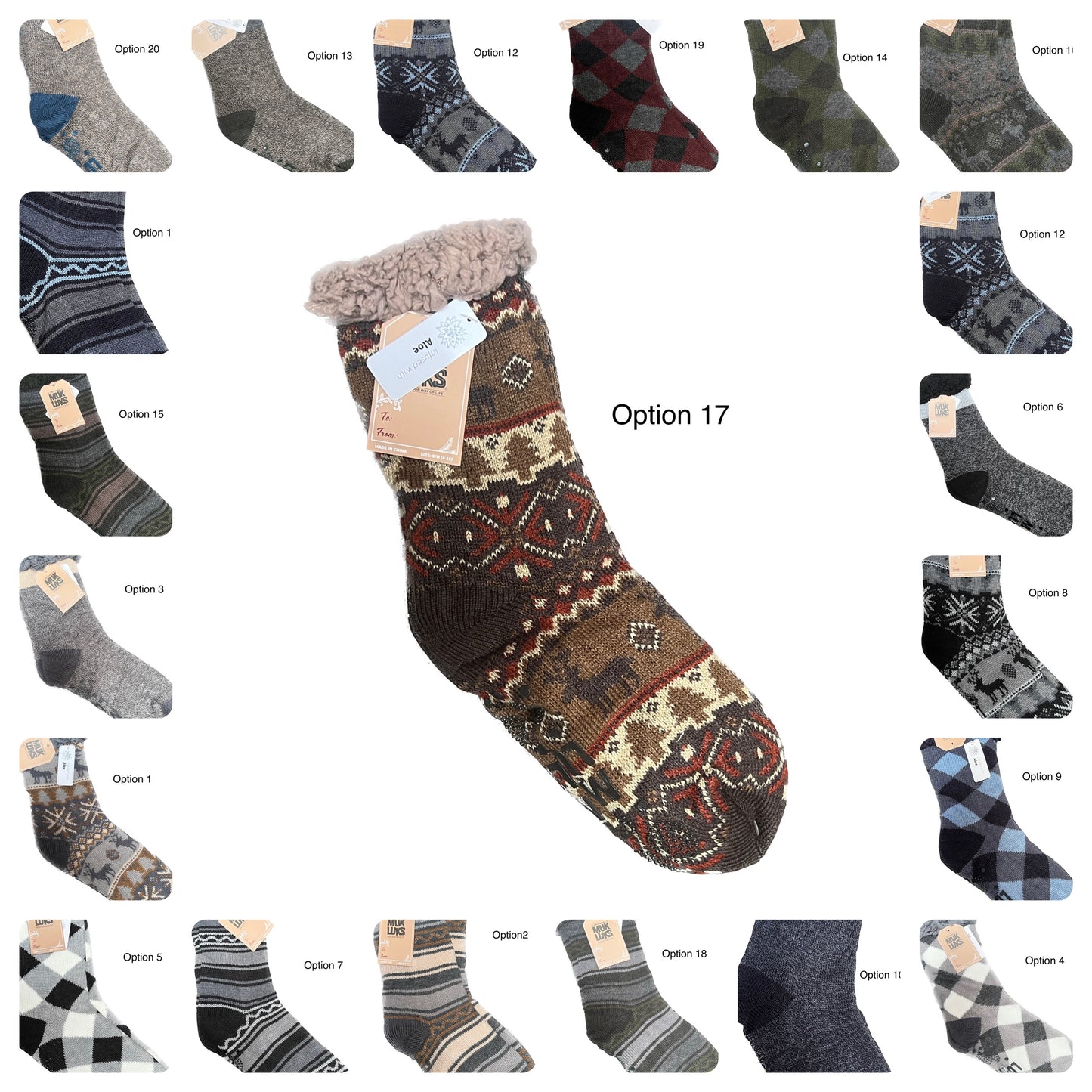 MUK LUKS Men's Aloe Infused Cabin Socks