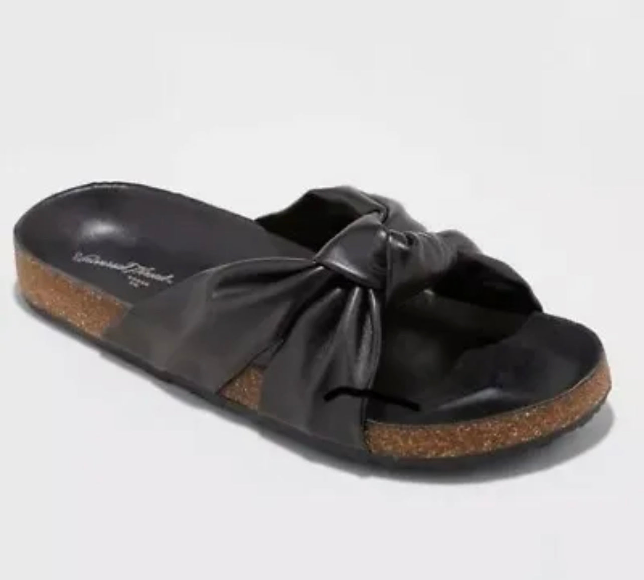 Universal Thread Footbed Sandals, Women's Size 8, Black Slip On