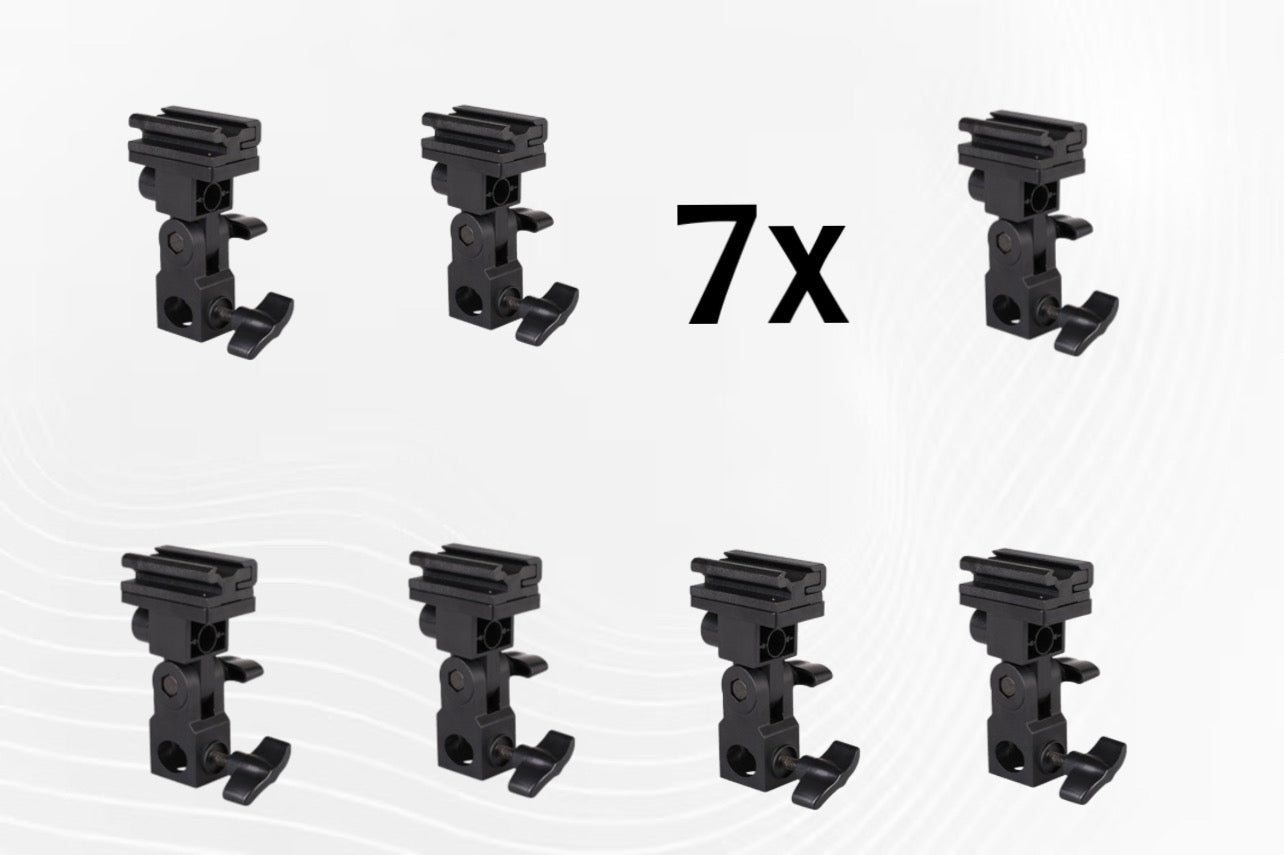 7X From Bracket Umbrella Holder Flash Hot Shoe Mount Adapter Light Stand
