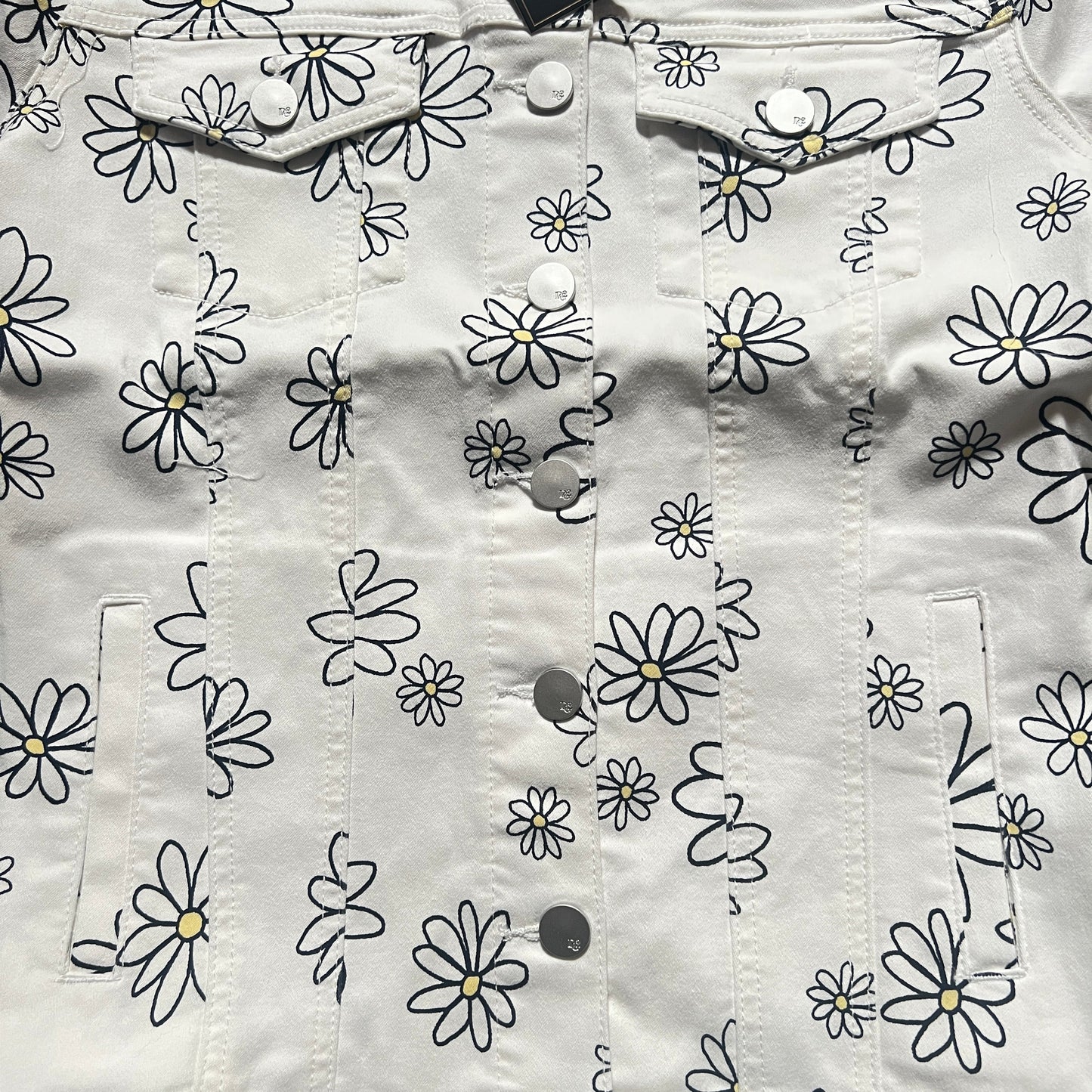 DIANE GILMAN DG2 VS PRINT S/S DENIM JACKET WHITE DAISIE