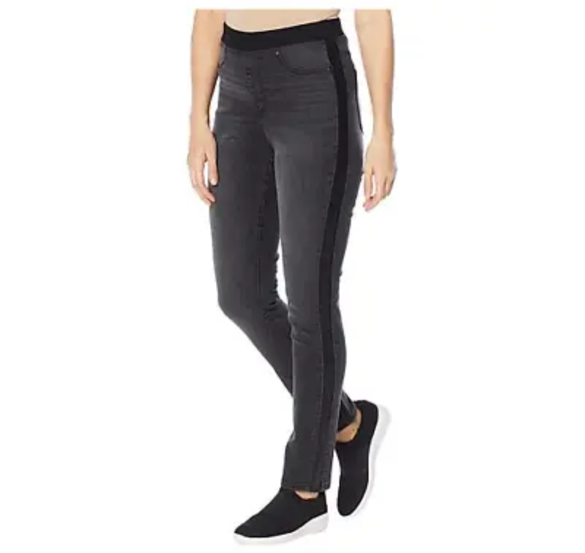 DG2 by Diane Gilman Faux Leather Side Stripe Skinny