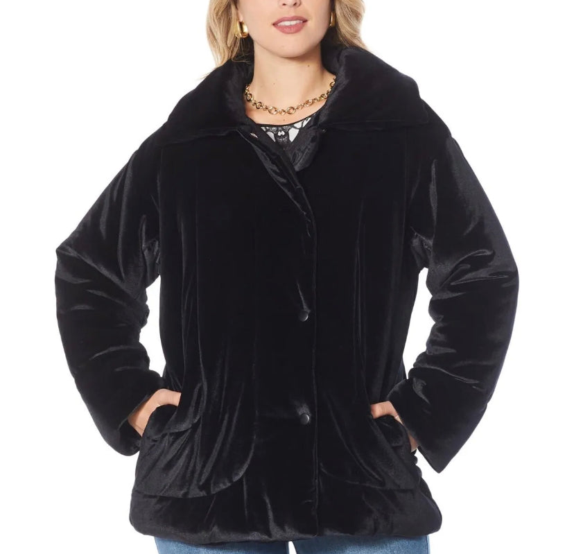 Diane Gilman Velvet Puffer Jacket