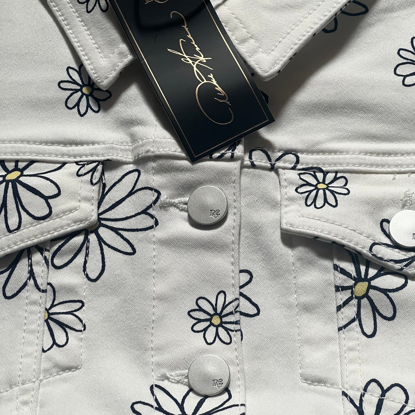 DIANE GILMAN DG2 VS PRINT S/S DENIM JACKET WHITE DAISIE