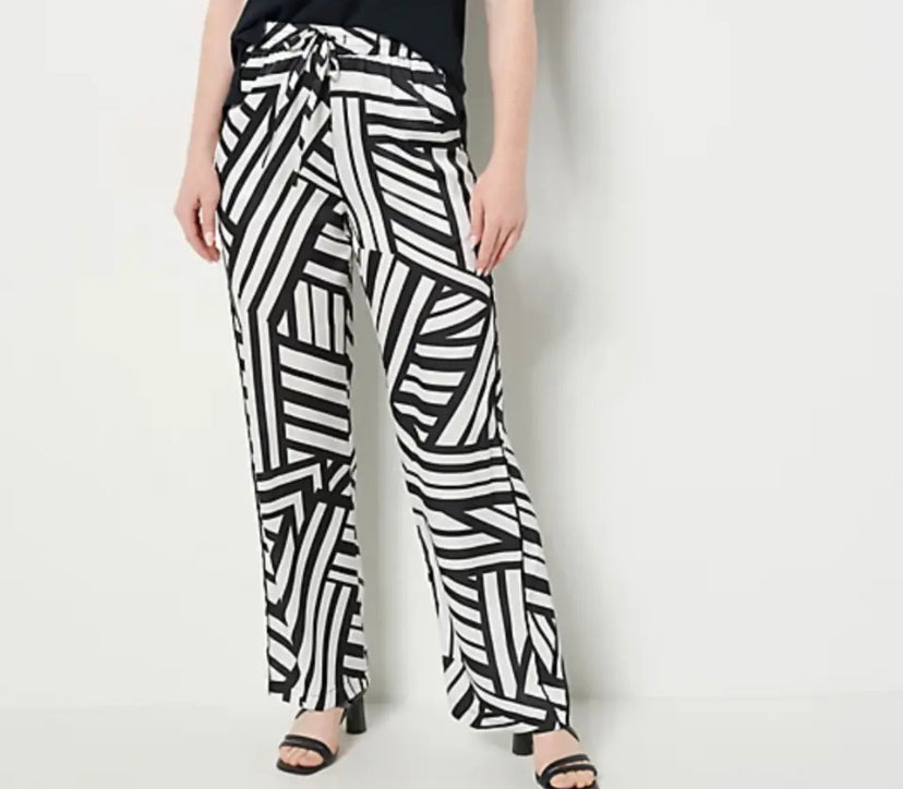 Attitudes by Renee Women’s Regular Casa Comfy Printed Pant w/ Piping Details