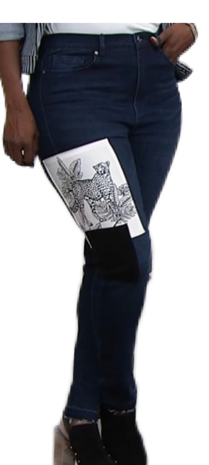 DG2 by Diane Gilman Classic Stretch Appliqu Patch Skinny