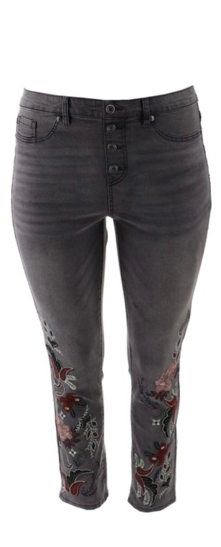 DG2 by Diane Gilman Pull-On Floral Appliqué Skinny Jean.