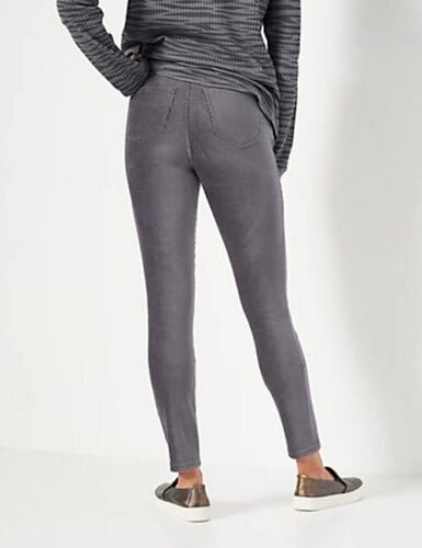 Belle Kim Gravel Women's Fine Pinwale Knit Corduroy Jeggings GRAY