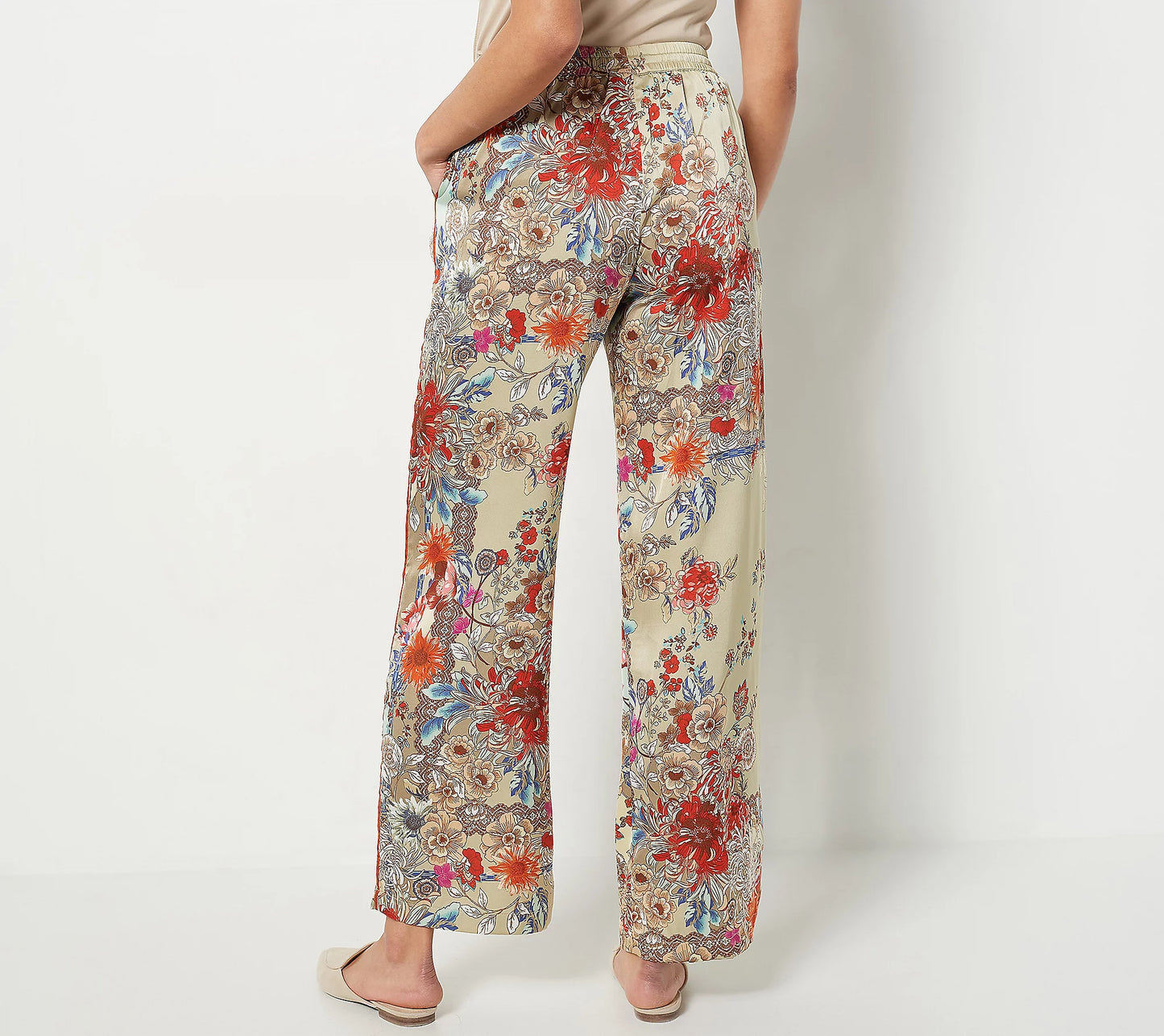 Attitudes by Renee Women’s Regular Casa Comfy Printed Pant w/ Piping Details