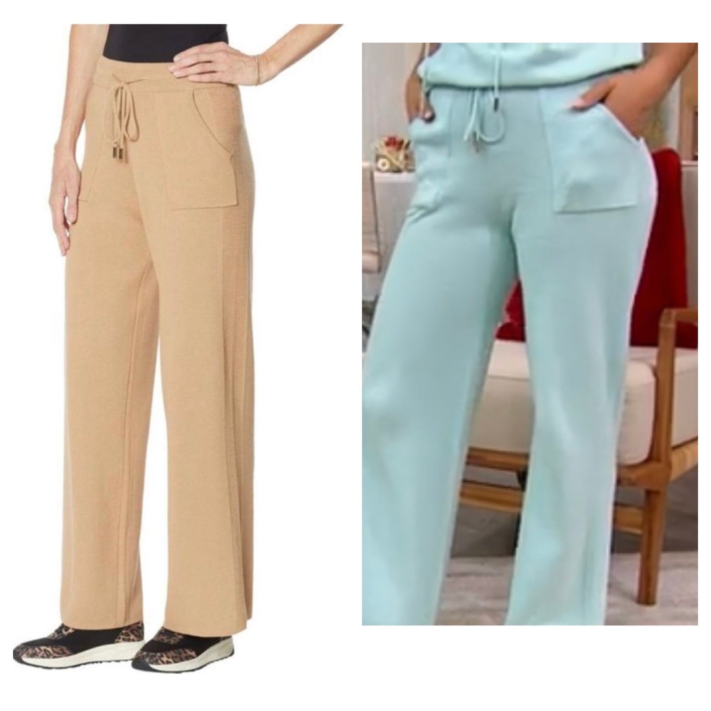 Retreat by Rhonda Shear Luxe Knit WideLeg Lounge Pant