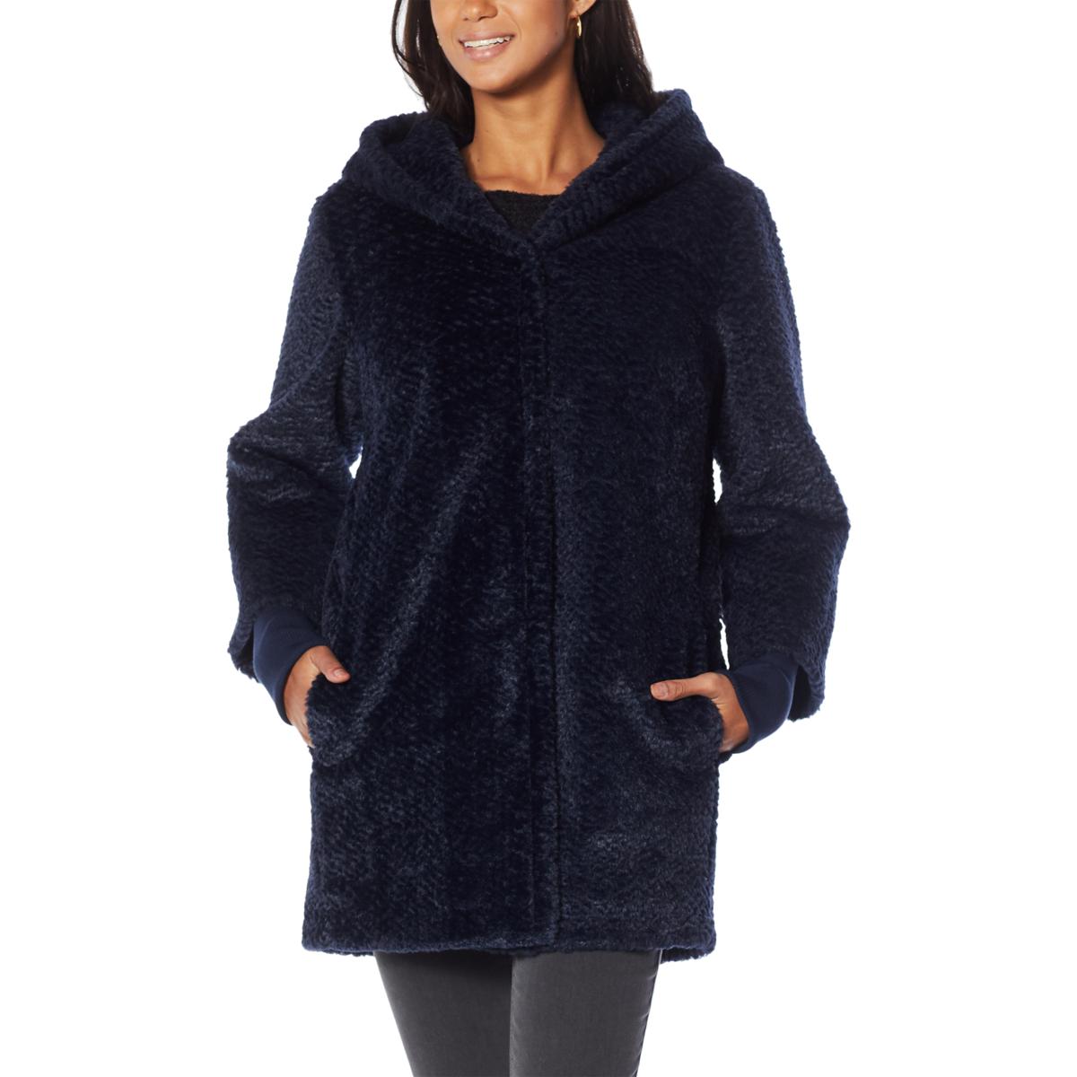 Laurier Hooded Faux Fur Coat with Storm Cuffs