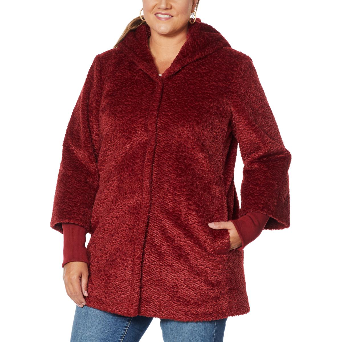 Laurier Hooded Faux Fur Coat with Storm Cuffs