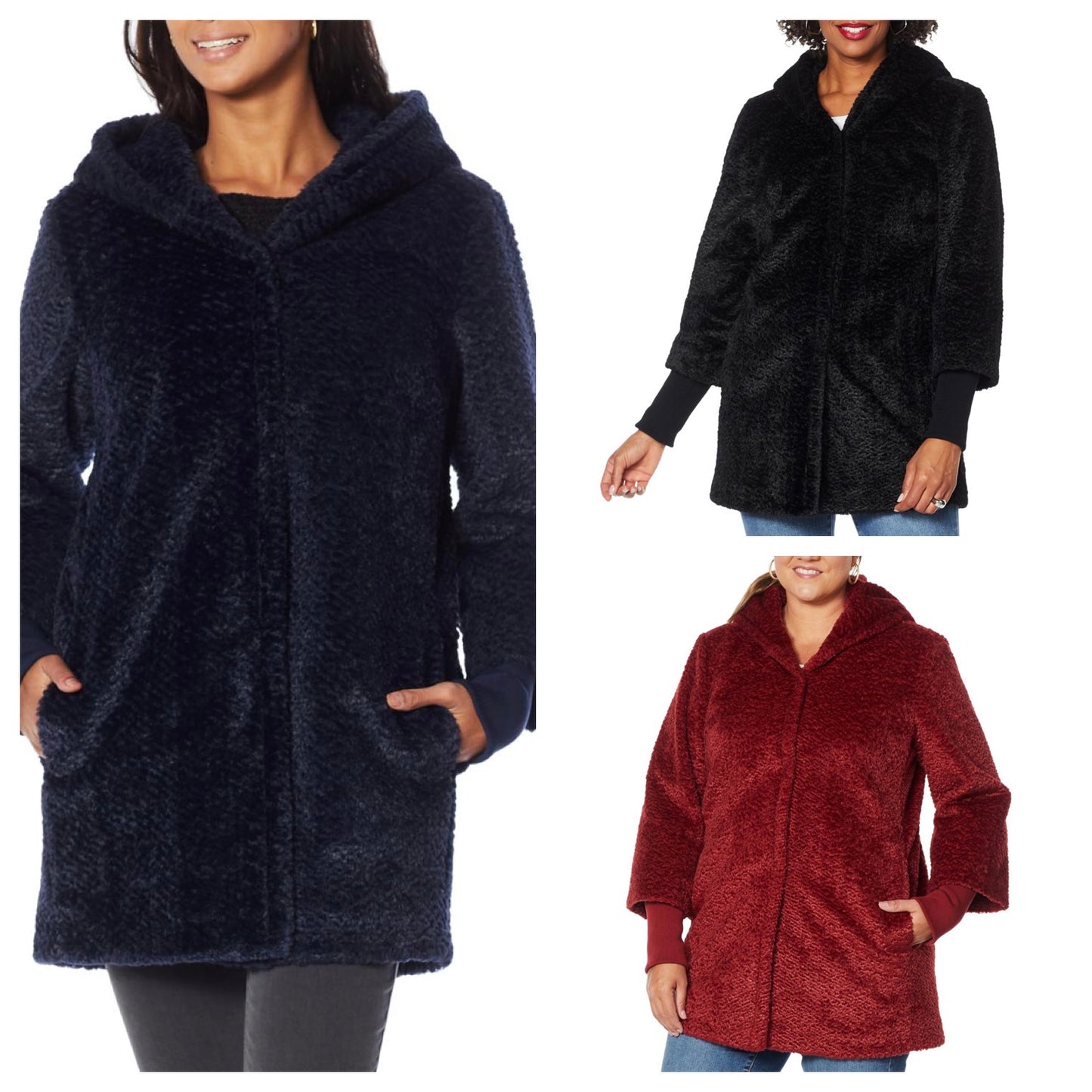 Laurier Hooded Faux Fur Coat with Storm Cuffs