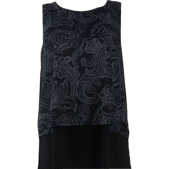 DG2 by Diane Gilman Printed Stretch Velvet Easy Tank