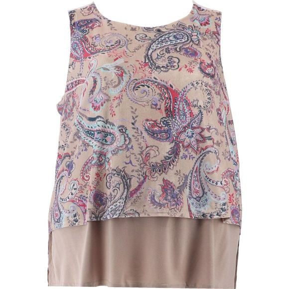 DG2 by Diane Gilman Printed Stretch Velvet Easy Tank