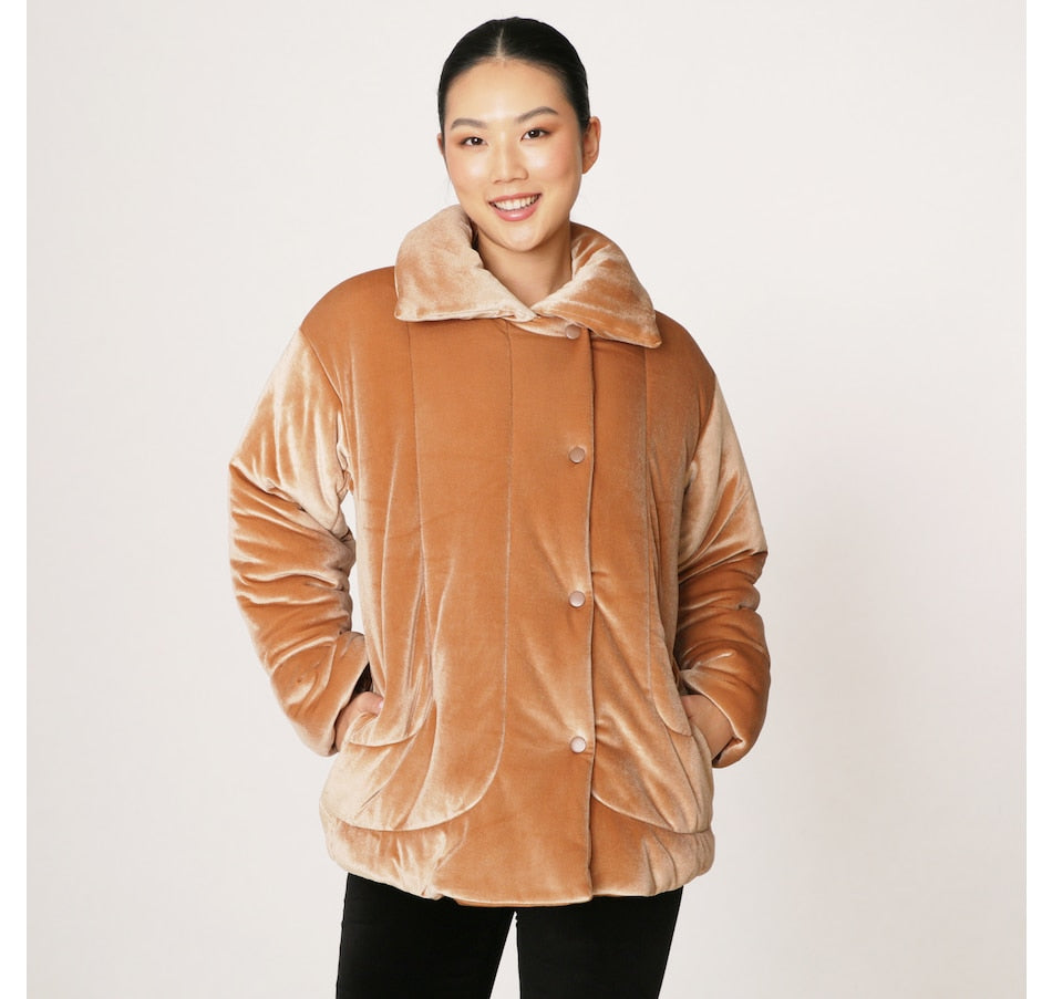 Diane Gilman Velvet Puffer Jacket