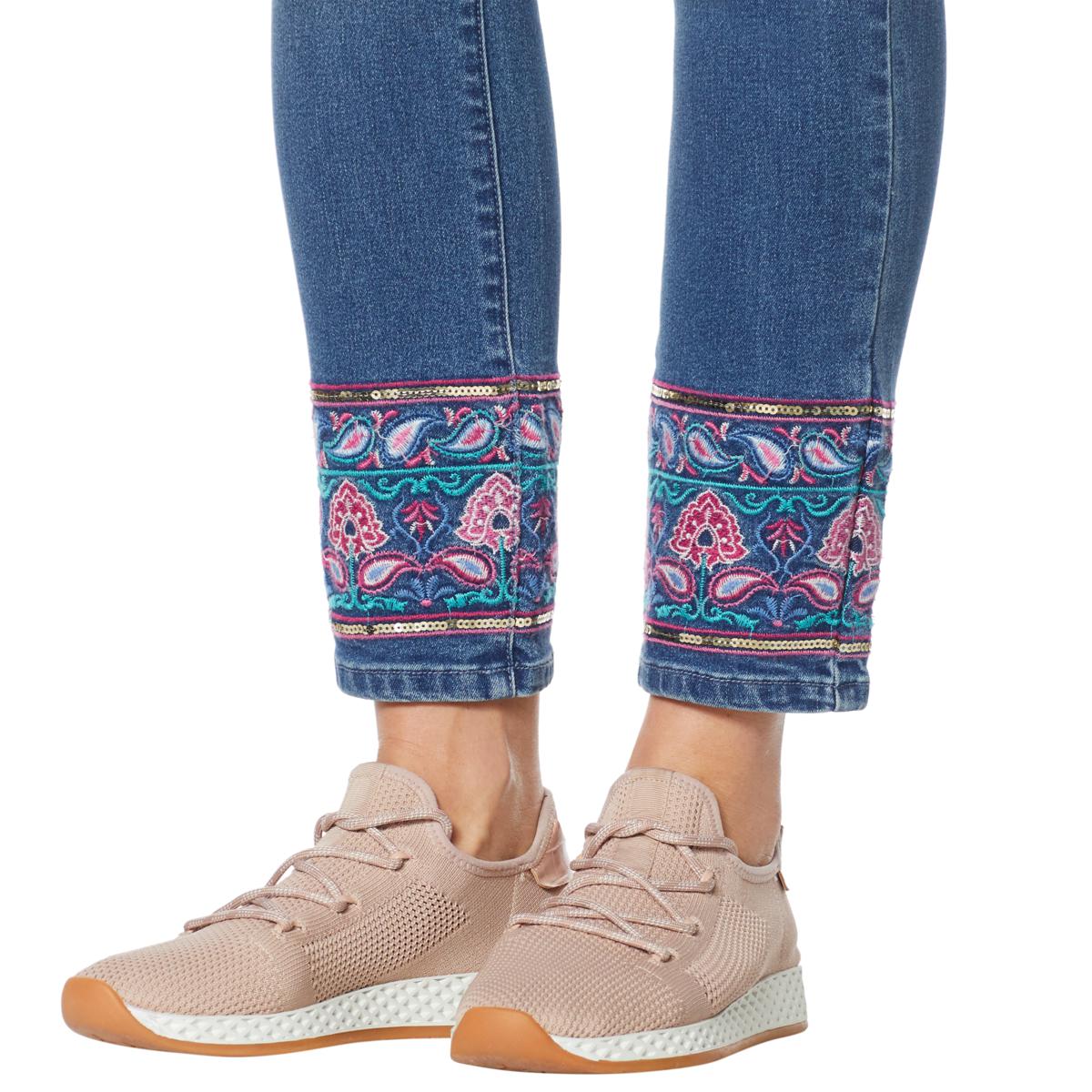 DG2 by Diane Gilman Women’s Embellished Hem Ankle Skinny Jean