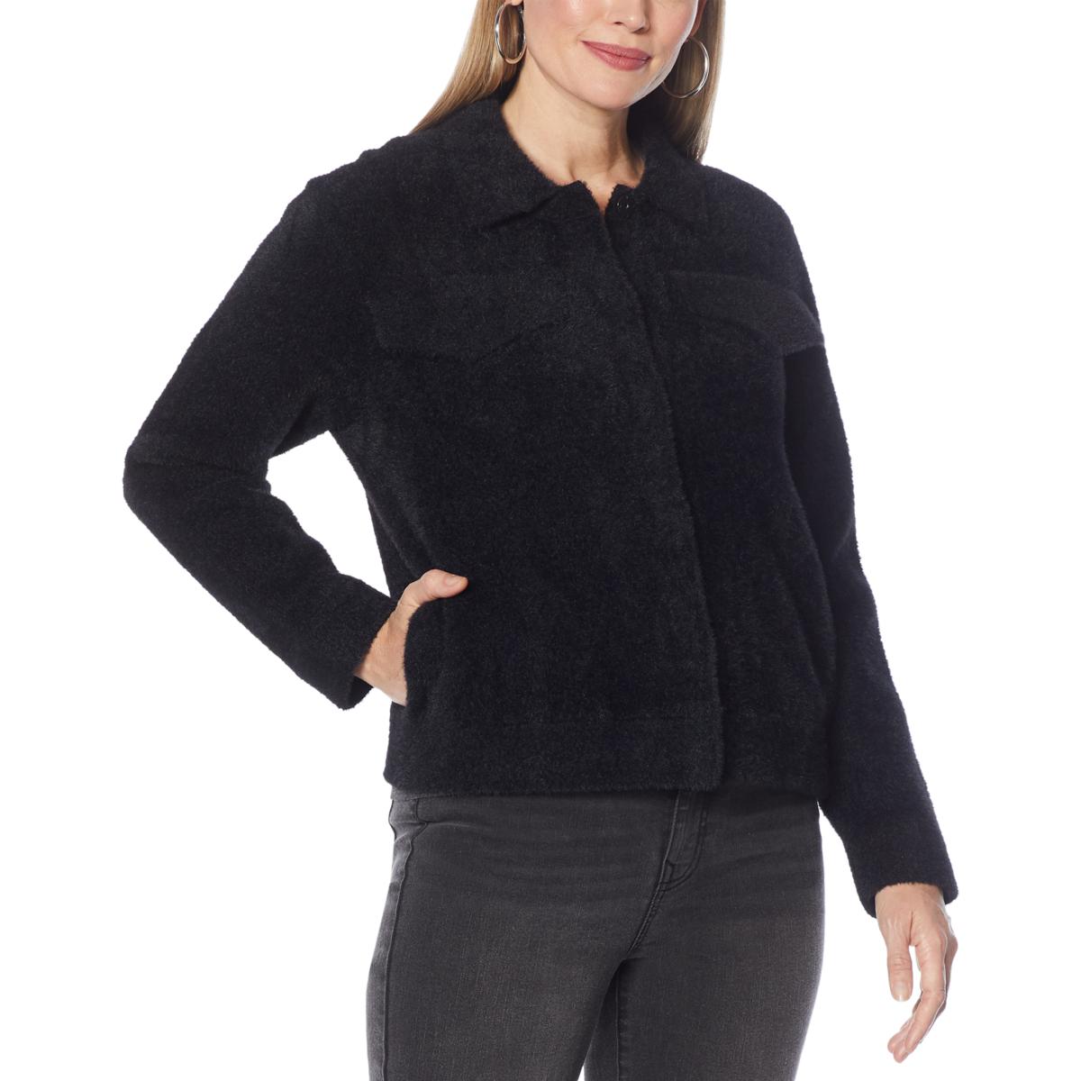 DG2 by Diane Gilman Fuzzy Knit Sweater Jacket Women’s