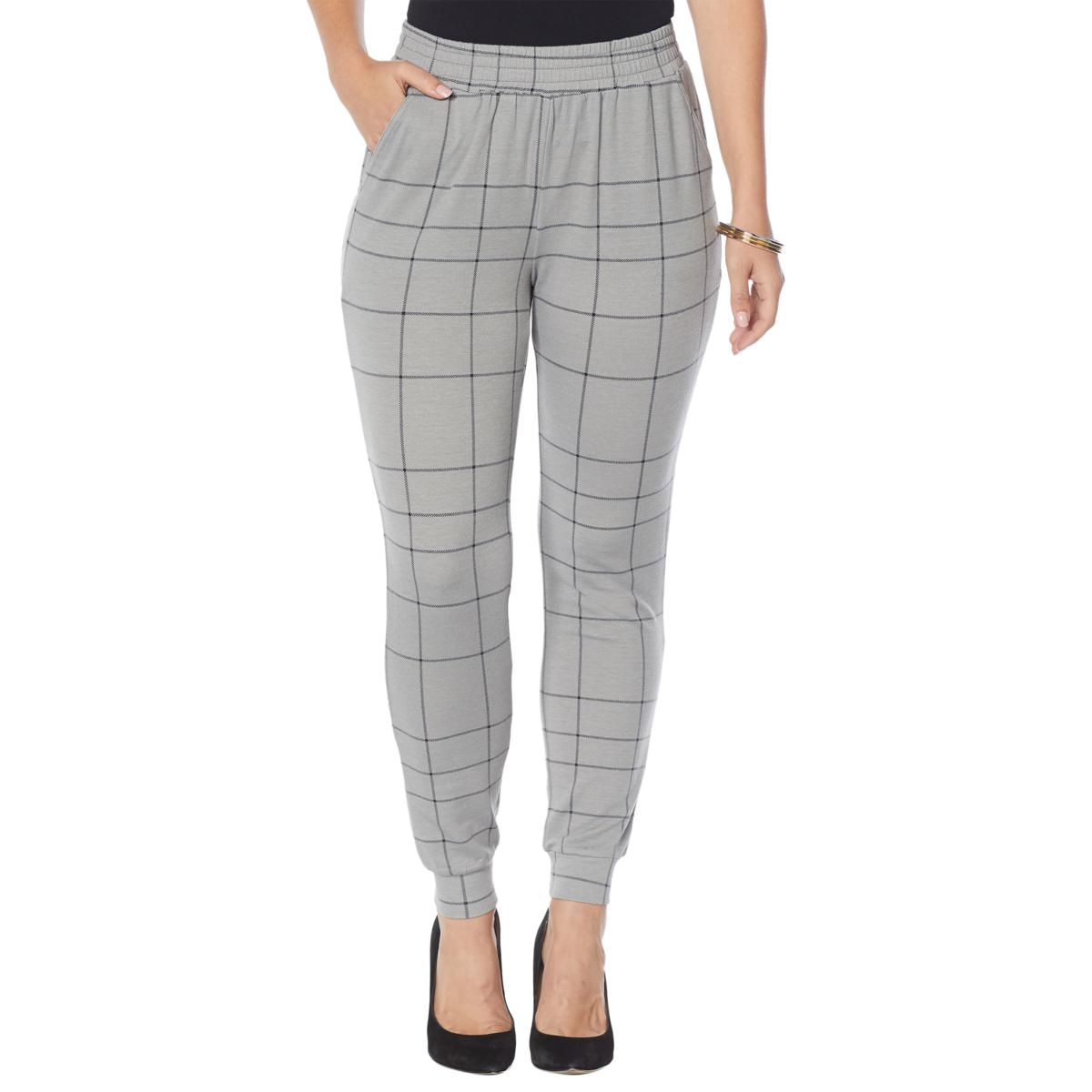 DG2 by Diane Gilman "DG Downtime" Plaid French Terry Jogger Women’s