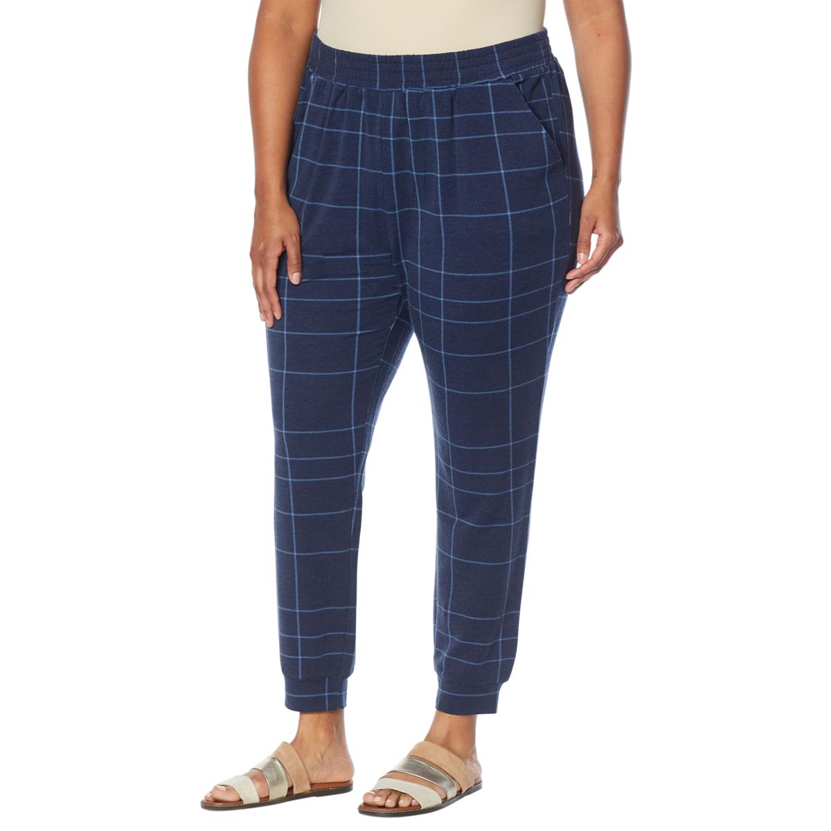 DG2 by Diane Gilman "DG Downtime" Plaid French Terry Jogger Women’s