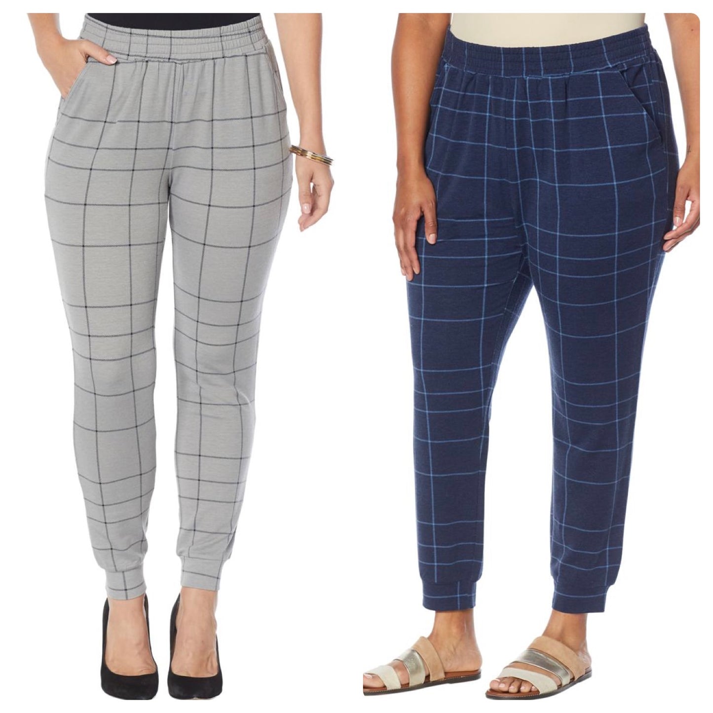 DG2 by Diane Gilman "DG Downtime" Plaid French Terry Jogger Women’s