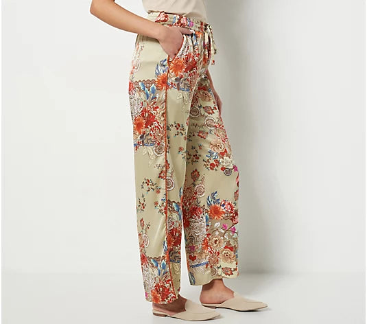 Attitudes by Renee Tall Casa Comfy Printed Pant w/ Piping Details