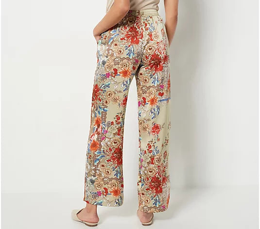 Attitudes by Renee Tall Casa Comfy Printed Pant w/ Piping Details
