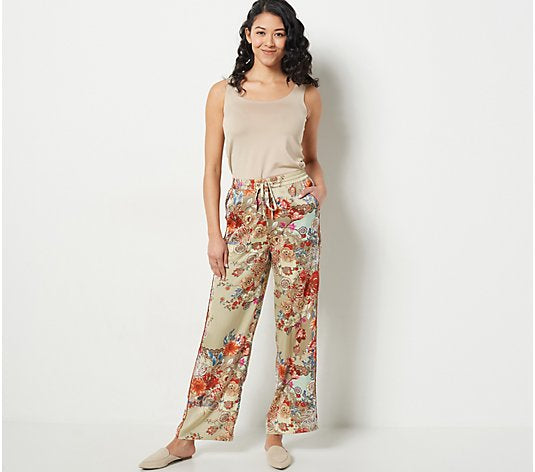 Attitudes by Renee Tall Casa Comfy Printed Pant w/ Piping Details
