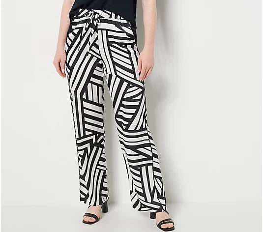 Attitudes by Renee Tall Casa Comfy Printed Pant w/ Piping Details