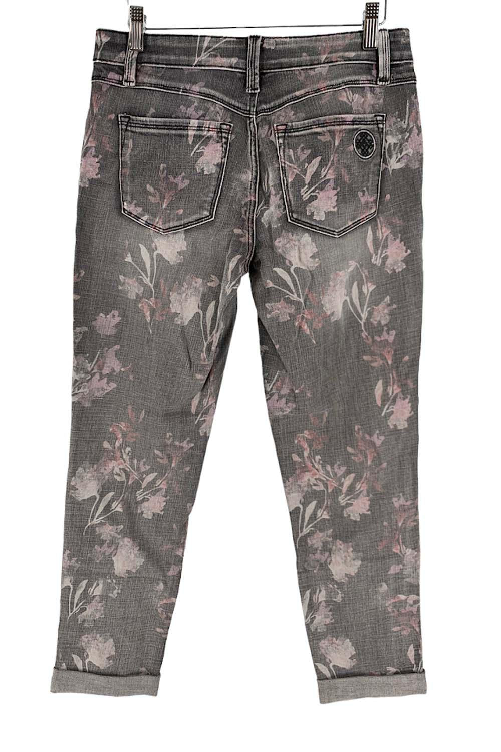Laurie Felt Petite Classic Denim Floral Boyfriend Jeans