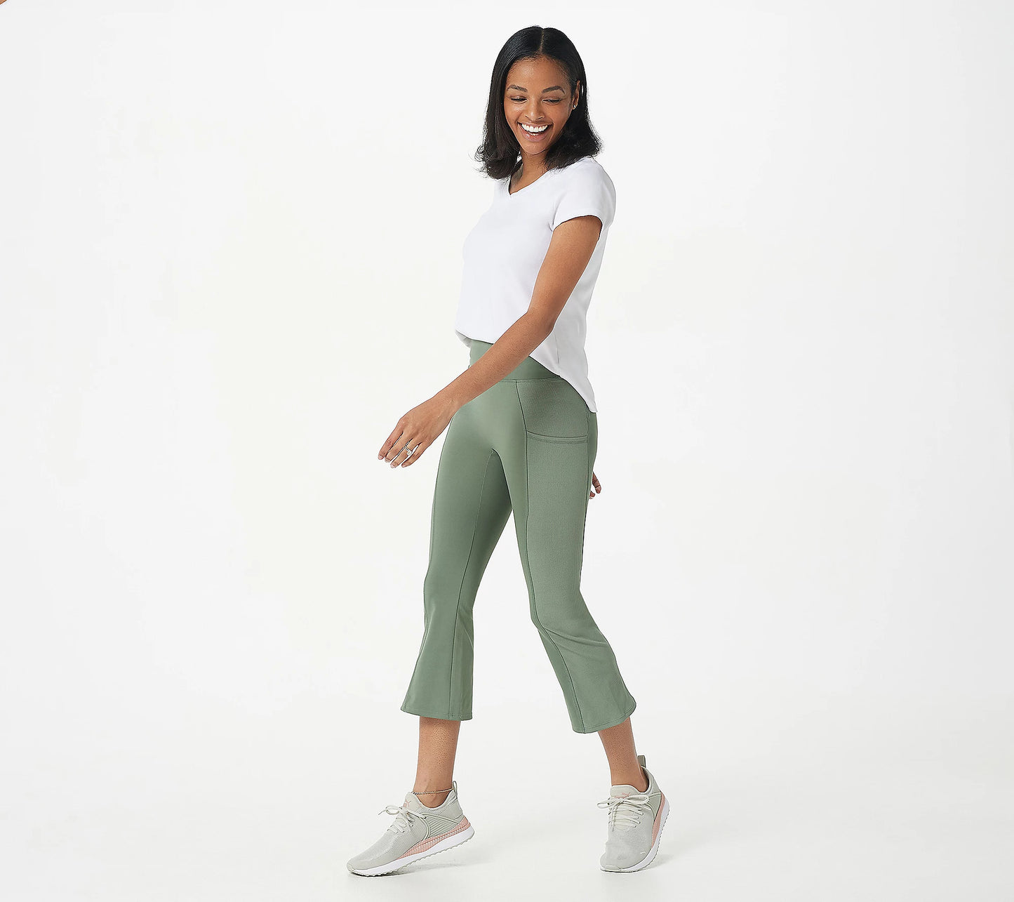 zuda Petite Plus Z-Move Cropped Pants with Pockets