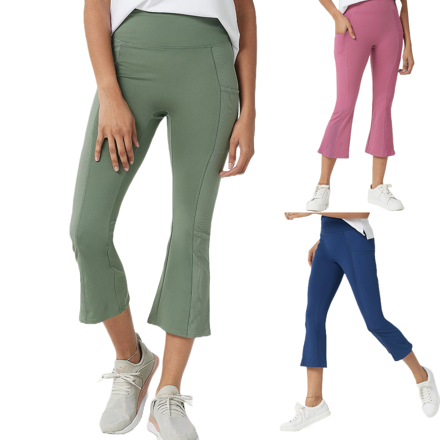 zuda Petite Plus Z-Move Cropped Pants with Pockets