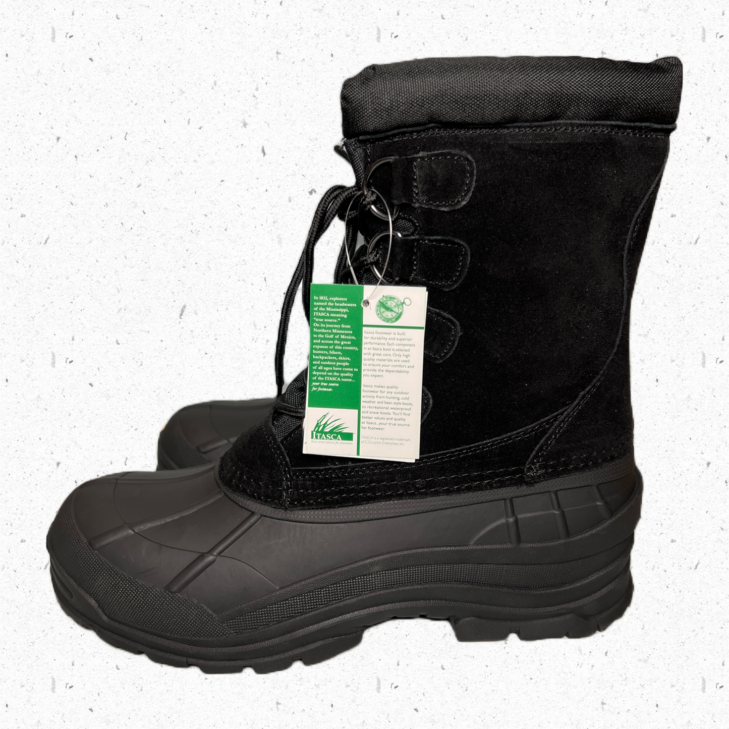Itasca 3m Thinsulate Waterproof Winter Boots Black Leather 658101 Men’s