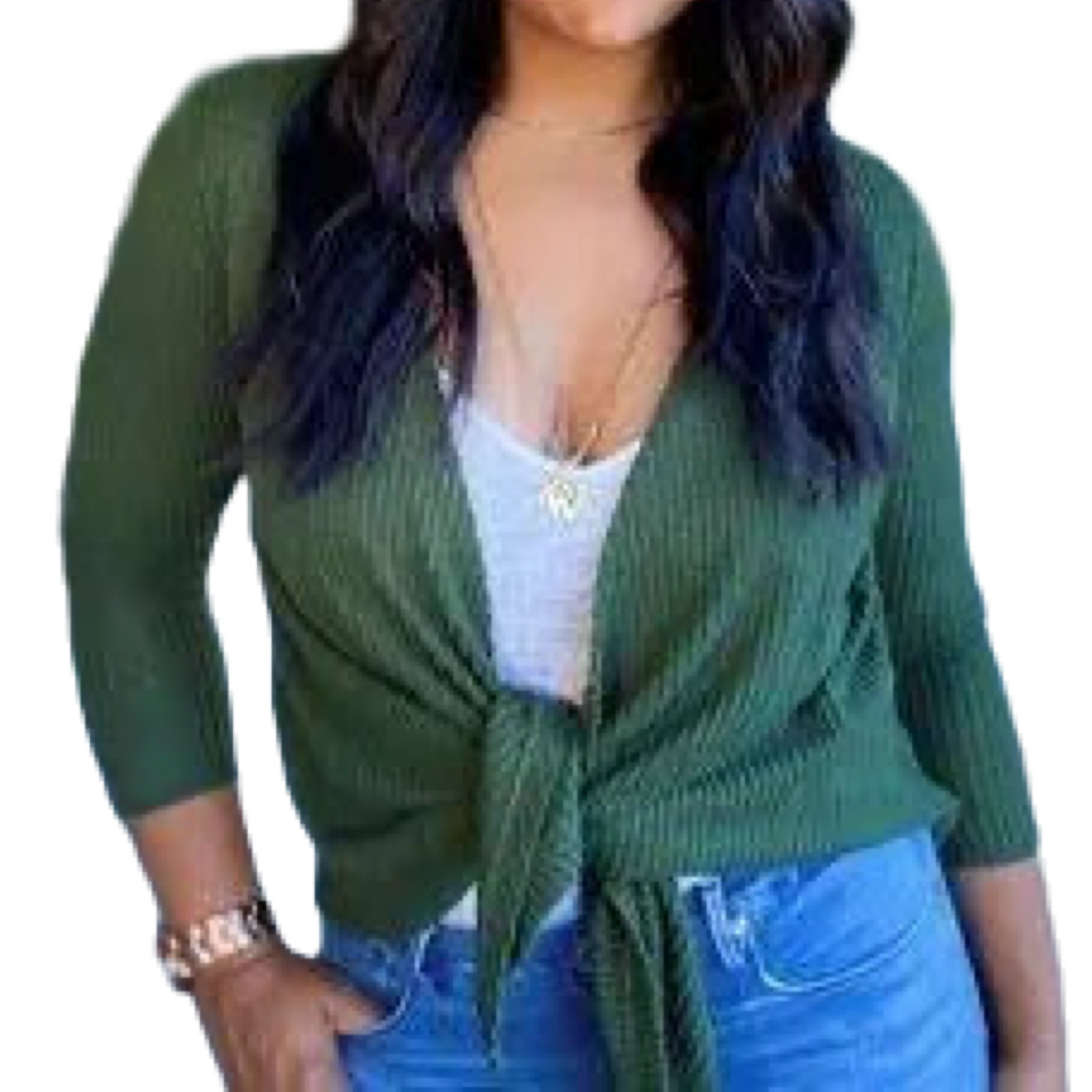 Laila Ali 3-Way Women's Light Stylish Basic Cardigan Large Women’s