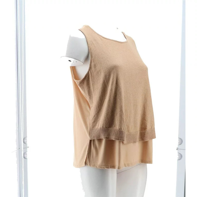 DG2 by Diane Gilman Women’s Combo Sweater Knit Layered Easy Tank