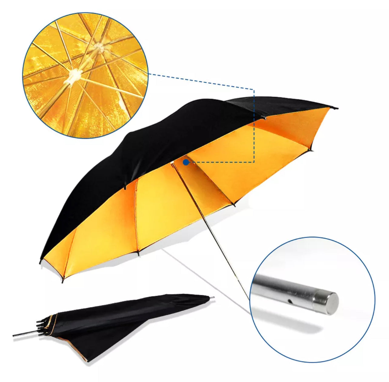 33 inch Gold Color Umbrella
