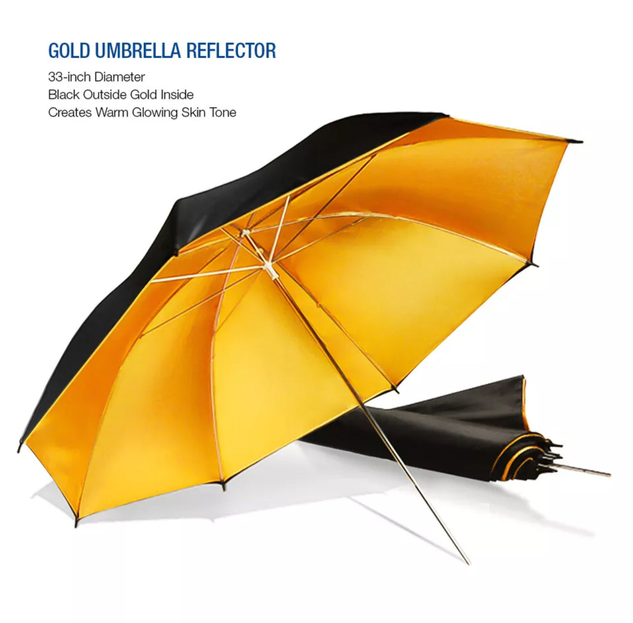 33 inch Gold Color Umbrella