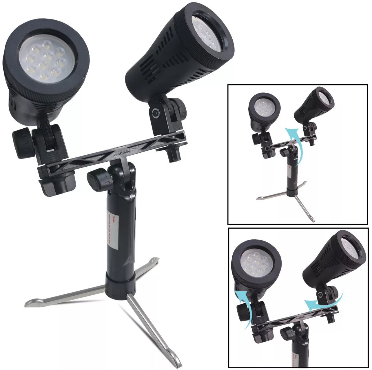 Table Top Light with Double Head Lights with Legs