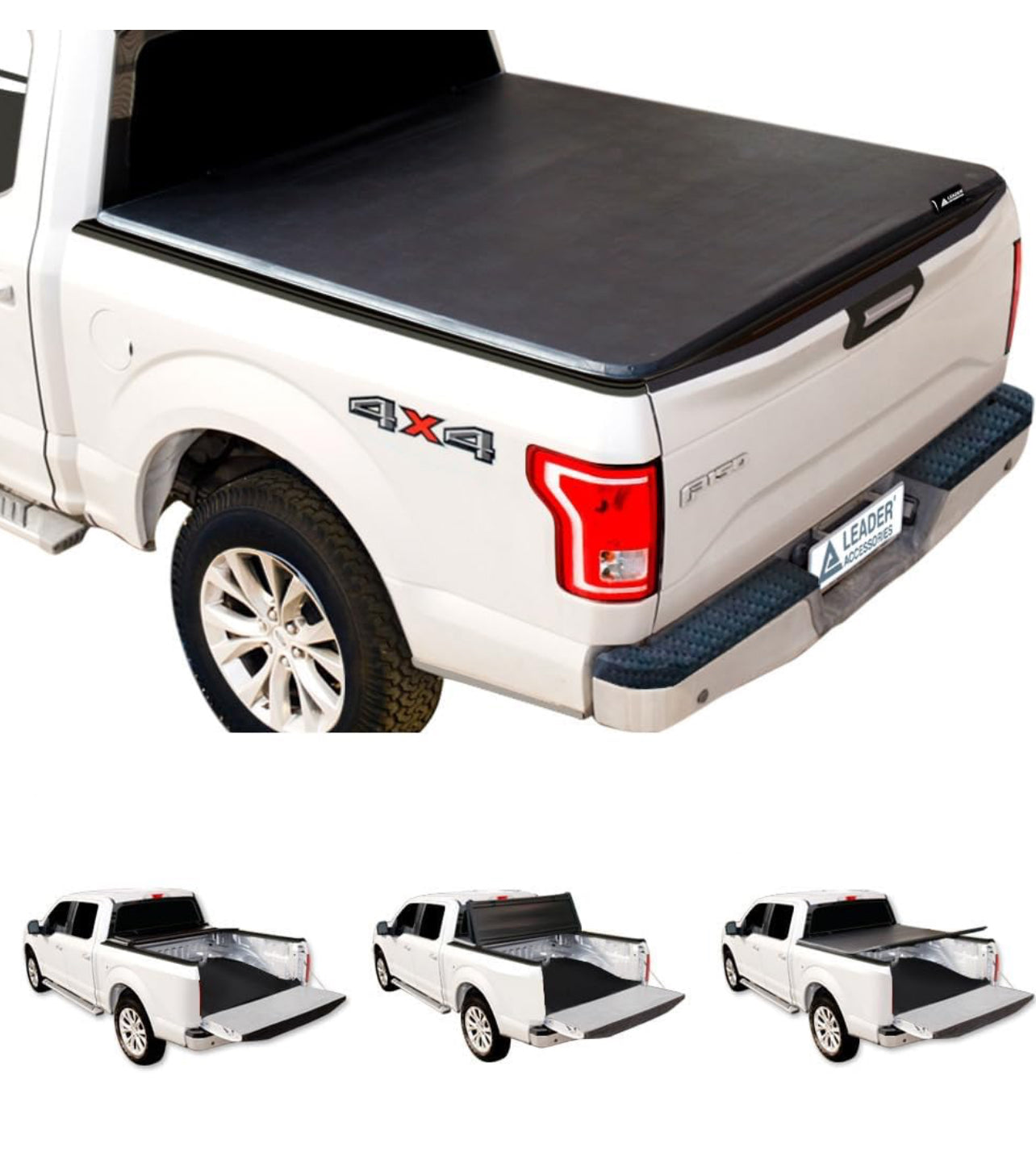 Leader Accessories TRI-FOLD 5.5ft Tonneau Truck Bed Cover Compatible with Trucks Ford F-150 2015-2018
