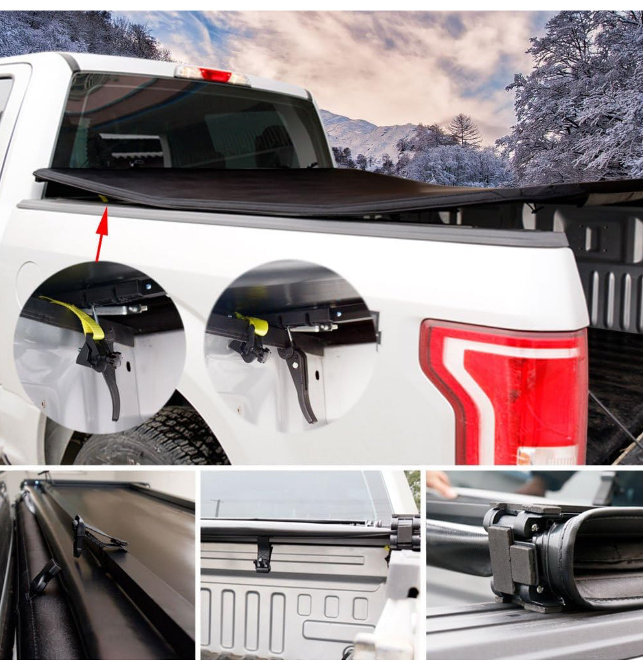 Leader Accessories TRI-FOLD 5.5ft Tonneau Truck Bed Cover Compatible with Trucks Ford F-150 2015-2018