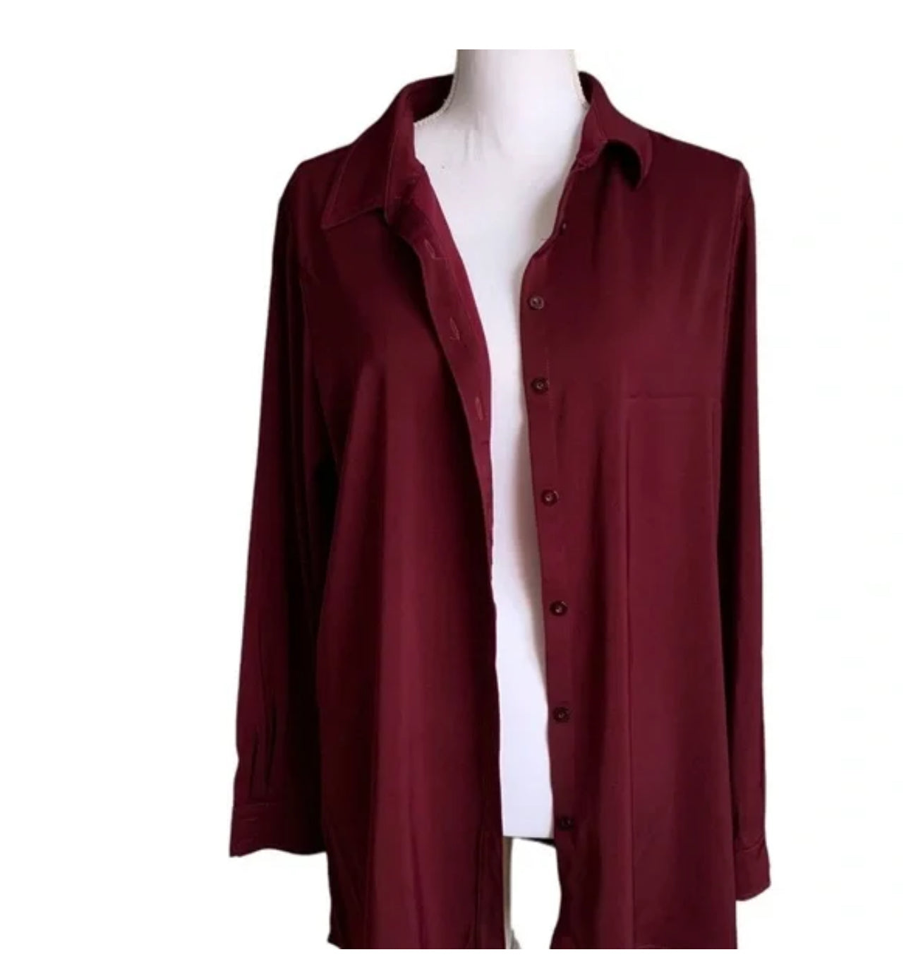 Susan Graver Woven Y-Neck Button Front Shirt