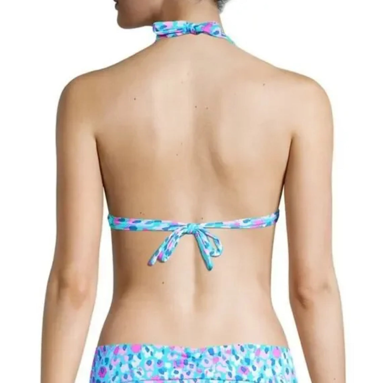 Lilly Pulitzer Flavie Bikini Swim Top Blue Ibiza Hottie Dottie Swim Size 2